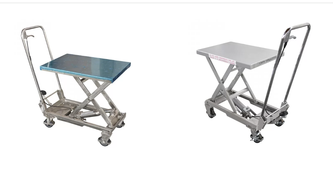 BSA10 Aluminum/manual scissor stainless steel lift table