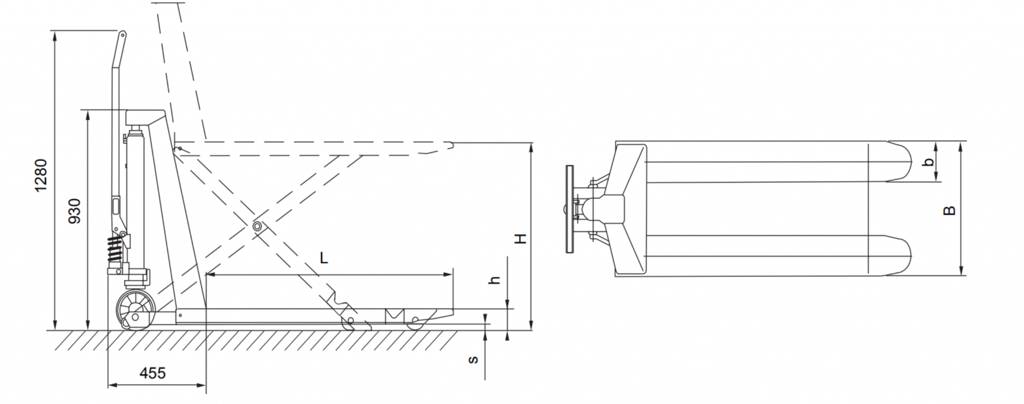 HB1056M high lift scissor truck, mobile high lift pallet jack - I-Lift ...