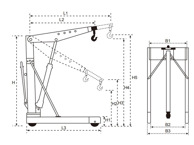 Hydraulic Engine Lifting Crane - SARV Garage Equipment's